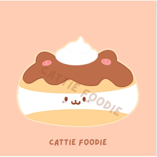 Cattie Foodie Eclair Sticker