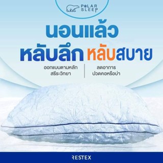 (สินค้าใหม่) RESTEX หมอนเย็น Polar Sleep ให้สัมผัสที่เย็นฉ่ำ นุ่นแน่นแบบพอดี หลับลึก หลับสบาย