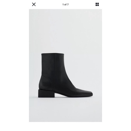 ZARA leather boots square