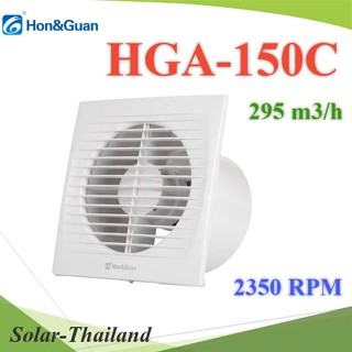 พัดลมดูดอากาศ Axial FAN 6นิ้ว เสียงเงียบ ปลั๊กไฟ AC 220V Type C ช่องลมแนวตรง รุ่น HGA-150C