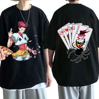 เสื้อยืดผู้ชาย ใหม่ เสื้อยืดลําลอง แขนสั้น พิมพ์ลายกราฟิก Hunter X Hunter Hisoka โอเวอร์ไซซ์ สไตล์ฮาราจูกุ สําหรับผู้ชาย