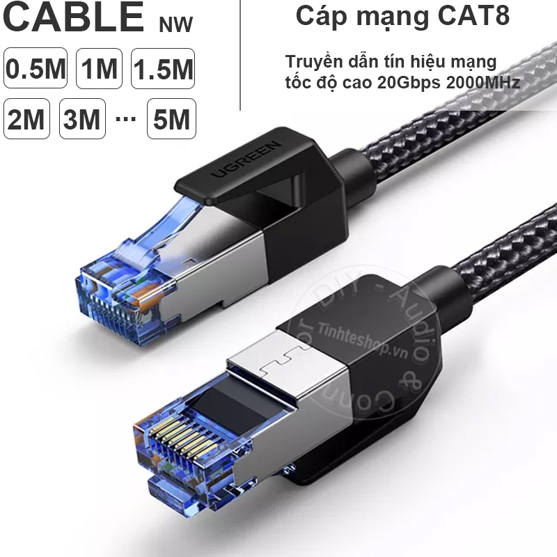 Ugreen NW153 40Gb cat8 สายเคเบิลเครือข่าย 0.5 ถึง 20 เมตร - 40Gbps cat8 สายเคเบิลเครือข่าย
