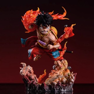 โมเดลฟิกเกอร์ One Piece Fire Fist Luffy Q Version 12 ซม. สําหรับตกแต่งบ้าน