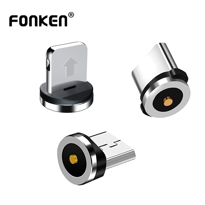 Fonken ปลั๊กแม่เหล็ก Micro Usb Type-c & IOS สําหรับหัวสายเคเบิ้ล IP