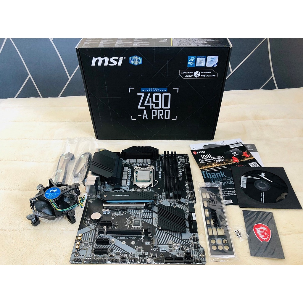 ชุด Intel Core I5 10400F + MSI Z490 A PRO + RAM Hyper x 8GB  Mainboard Cpu Ram มือสองมีประกันศูนย์