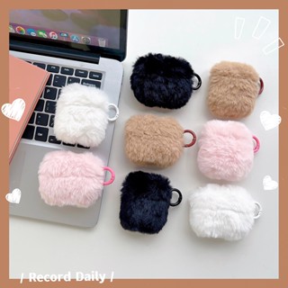 เคสหูฟัง ผ้ากํามะหยี่ขนนิ่ม สีพื้น สําหรับ Airpods 3 2 1 Pro 2