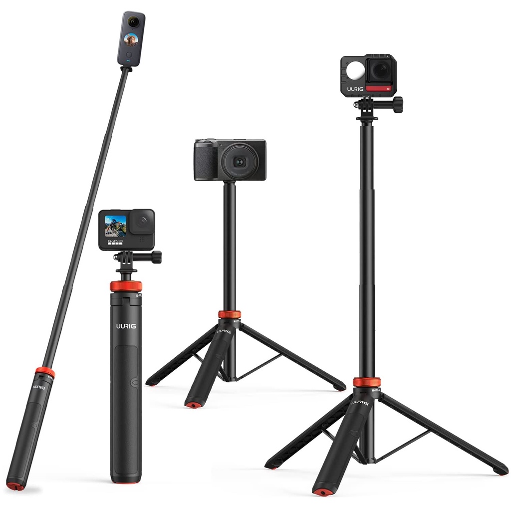 UURIG TP-03 กล้องกีฬา Selfie Stick ขาตั้งกล้องอะแดปเตอร์สําหรับ GoPro Max Hero 13 12 1110 9 DJI Osmo Action 5 4 3 Insta 360 X4 X3