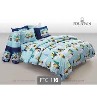 FOUNTAIN 💎FTC116💎 ชุดเครื่องนอน  ผ้าปูที่นอน ผ้าห่มนวม ยี่ห้อฟาวเทน FOUNTAIN ลายมินเนี่ยน