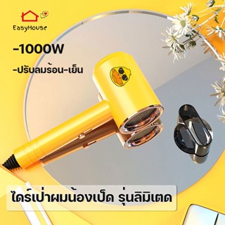 ไดร์เป่าผม น้องเป็ด รุ่นลิมิเตด ขนาด1000วัตต์ ไดร์เป่าผมแบบพกพา ไดร์เป่าผม ลมเย็นลมร้อน