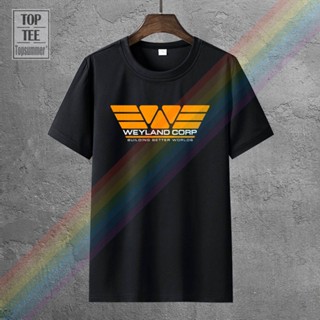 เสื้อยืดวินเทจ คนต่างด้าวเสื้อยืด Weyland Corp อาคารโลกที่ดีกว่าเสื้อยืด 4Xl เสื้อทีเชิ้ตลําลองแขนสั้นกราฟิกผู้ชายน่ารัก