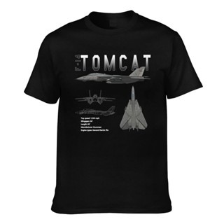 ลดราคา เสื้อยืดลําลอง แขนสั้น พิมพ์ลาย Tomcat Schematic F-14 สไตล์วินเทจ สําหรับผู้ชาย 1 ชิ้น