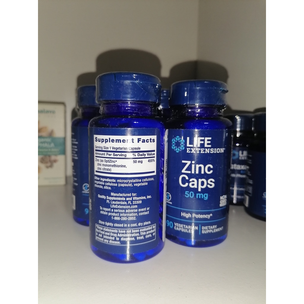 ????มีสินค้าพร้อมส่งค่ะ????)) Life Extension, Zinc Caps, High Potency, 50 mg, 90  Vegetarian Capsules | Shopee Thailand