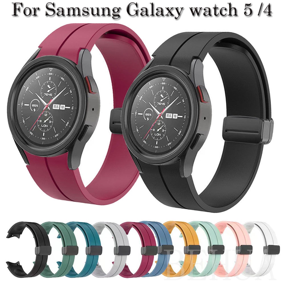 สายนาฬิกาข้อมือซิลิโคน หัวเข็มขัดแม่เหล็ก 20 มม. สําหรับ Samsung Galaxy Watch 5 Pro 44 มม. 40 มม. watch4 Classic 42 46 มม.