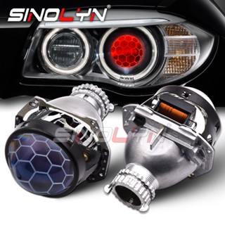 Sinolyn 3.0 Inch D2S D2H Hella 3R G5 H4 Honeycomb Bi Xenon Lenses For H4 Headlight LED Devil Eyes Etching Car Lights Pro