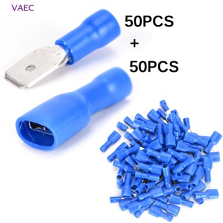 Vaec ใหม่ ขั้วต่อสายไฟ ตัวเมีย ตัวผู้ สีฟ้า 100 ชิ้น