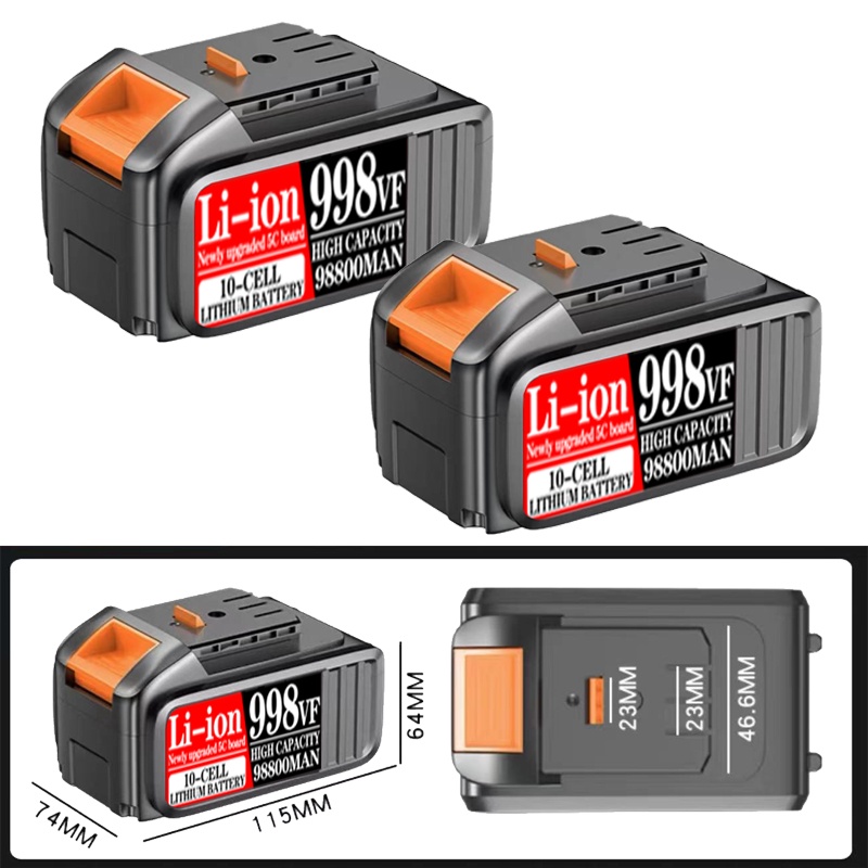 998VF 99800 MAH CITYI ความจุสูงที่สามารถชาร์จแบตเตอรี่ลิเธียม ลิเธียม แบบแบนราบ 20V ประแจไฟฟ้า เลื่อ