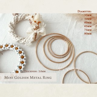 แหวนโลหะ สีทอง ขนาดเล็ก สําหรับ Macramé Gold Hoops DIY