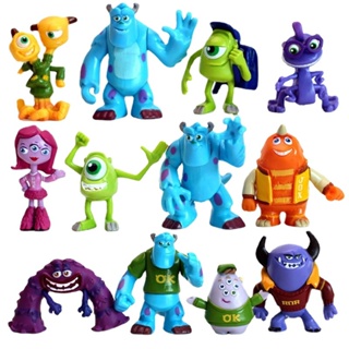 ชุดตุ๊กตาฟิกเกอร์ Monsters University James P Sullivan Mike Squishy Art Randall Boggs Terry Perry 12 ชิ้น