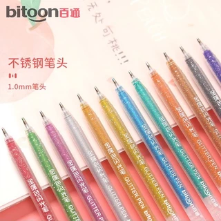 Glitter pen 12 แท่ง ปากกากลิตเตอร์ มีกากเพชร ปากกาเจล