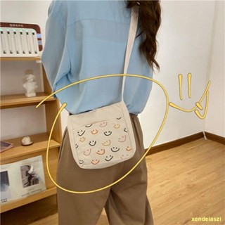 👑👒Hot saleกระเป๋าสะพายข้างHyun YafengSmiley One ShoulderCanvasSmall SatchelHandbag