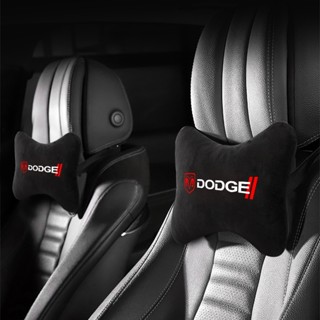 หมอนรองคอ ผ้าฝ้าย ระบายอากาศ ลายโลโก้รถยนต์ คุณภาพสูง สําหรับ Dodge Challenger RAM 1500 1 ชิ้น