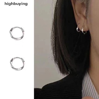 [highbuying] ต่างหูห่วงบิดทอง หนา สไตล์วินเทจ สําหรับผู้หญิง สินค้าใหม่