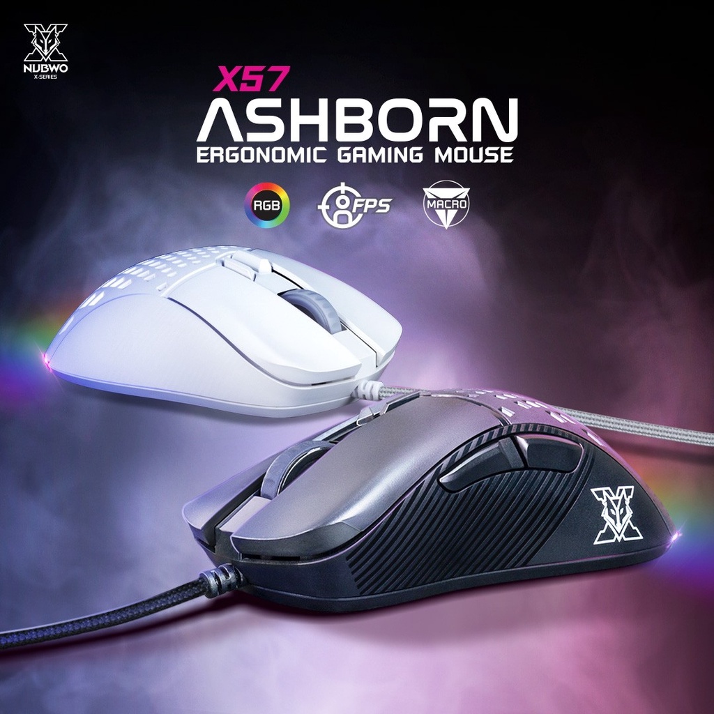 Nubwo X57 ASHBORN Gaming Mouse เม้าส์เล่นเกม เมาส์เกมมิ่ง