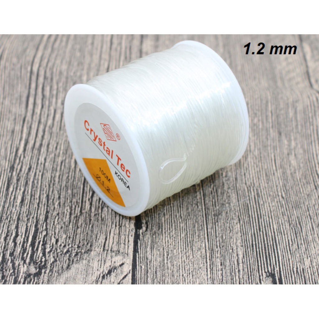 ขายส่ง เอ็นร้อยลูกปัด เอ็นยืด แบบเส้นกลม เบอร์ 1.2 (ขนาด 1.2มิล) สีใส (1ม้วน ความยาว 50เมตร)