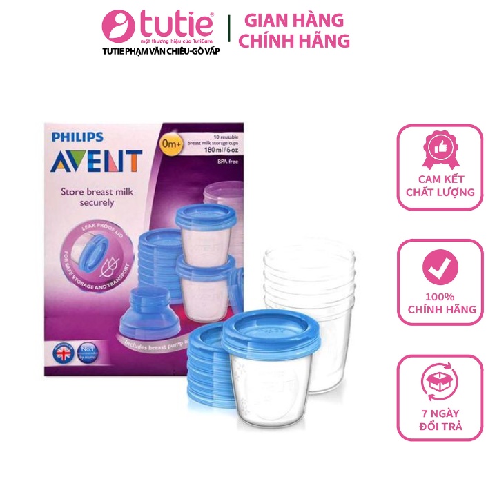Philips Avent - VIA Philips Avent SCF618/10 ถ้วยเก็บน้ํานม 180ml, 10 ถ้วย