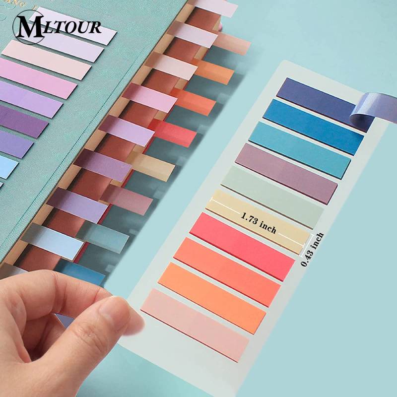 Morandi Marking Sticky Note Writable Waterproof Two-Color Classification Label Sticker PE Cute Sticky Note Paper Index