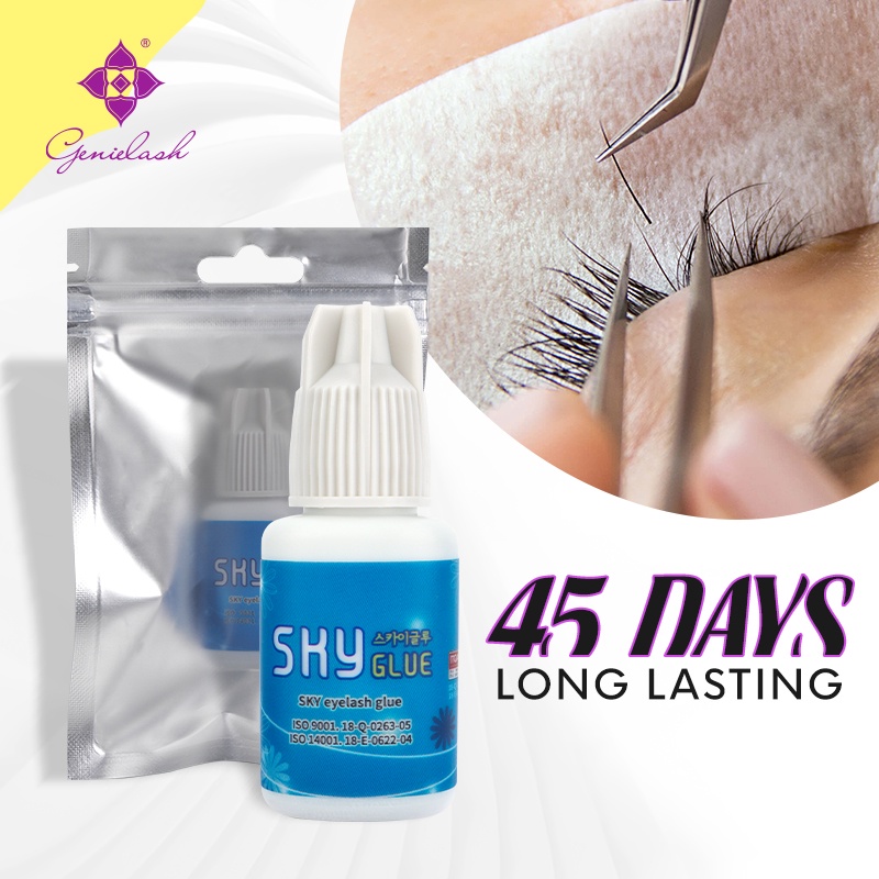 Genielash 2-3s กาวต่อขนตาแห้ง กาวท้องฟ้าสําหรับต่อขนตา ใช้คู่จากเกาหลี สุดท้าย 6-7weeks