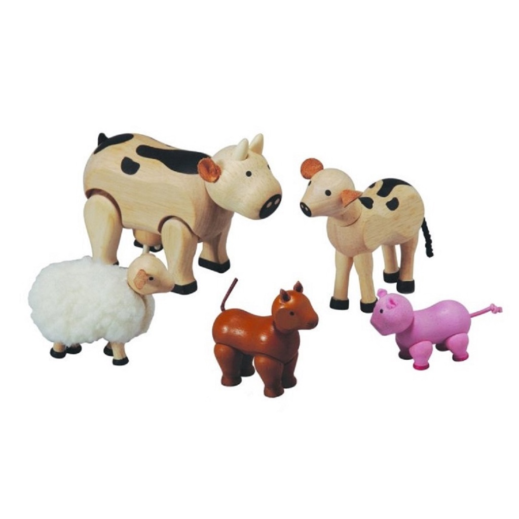 PlanToys ของเล่นไม้ 7135 Farm Animal Set ชุดฟิกเกอร์สัตว์ในฟาร์ม เสริมพัฒนาการ สำหรับเด็กอายุ 3 ปี ขึ้นไป