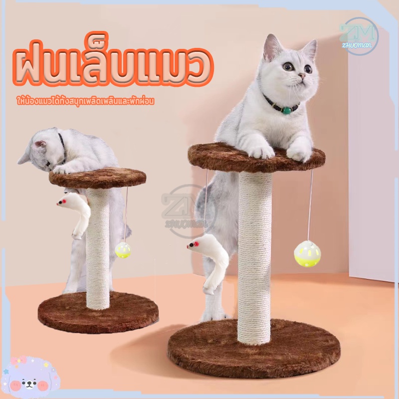 คอนโดแมว ที่รับเล็บแมว ฝนเล็บแมว เสาฝนเล็บแมว ที่ลับเล็บแมว ที่ฝนเล็บแมว เสาลับเล็บแมว พร้อมของเล่น คลายเครียด