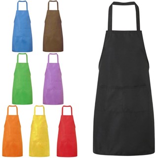 【AG】Solid Color Oil-resistant Restaurant Home Kitchen Cooking Protective Apron