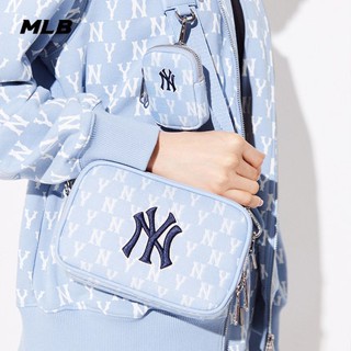 MLB💙 พร้อมส่ง 💙 ของแท้💯%กระเป๋าสพายข้างมินิทรงสี่เหลี่ยนใบใหญ่+ใบเล็กรุ่นMONOGRAM