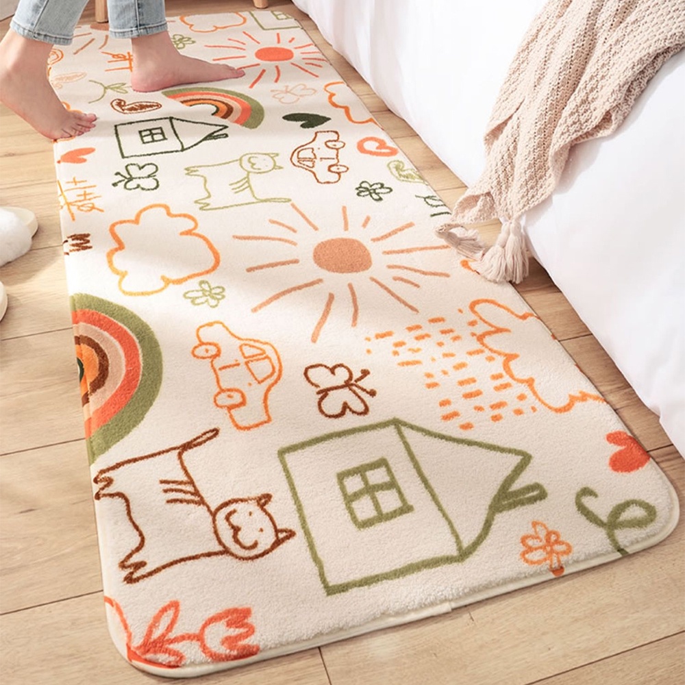 พรมยาว ขนนุ่ม ขนาด40*120cm กันลื่น ลายน่ารักมินิมอล พรมปูพื้นห้อง แต่งบ้าน - รูปที่ 3