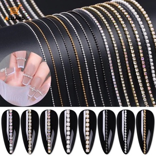 Japanese Style Small Diamond Pearl Nail Art Chain/ 3D Glitter Crystals AB Rhinestones Nail Art Decorations/ DIY Metal Steel Ball Chain Charms for Nail