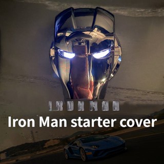 สติกเกอร์ปุ่มสตาร์ทรถยนต์ ลาย Iron Man แบบปุ่มเดียว สําหรับตกแต่งภายใน