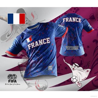 Sy3 เสื้อยืดลําลอง แขนสั้น พิมพ์ลาย Qatar World Cup France Fans พลัสไซซ์ สําหรับผู้ชาย ผู้หญิง เหมาะกับการเล่นกีฬา YS3 22 23