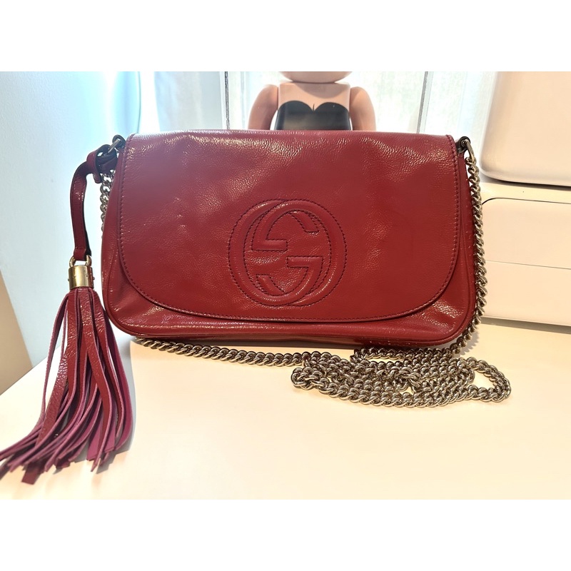(Used/Authentic)สภาพมือ2Gucci Soho Tassel Leather Crossbody bag