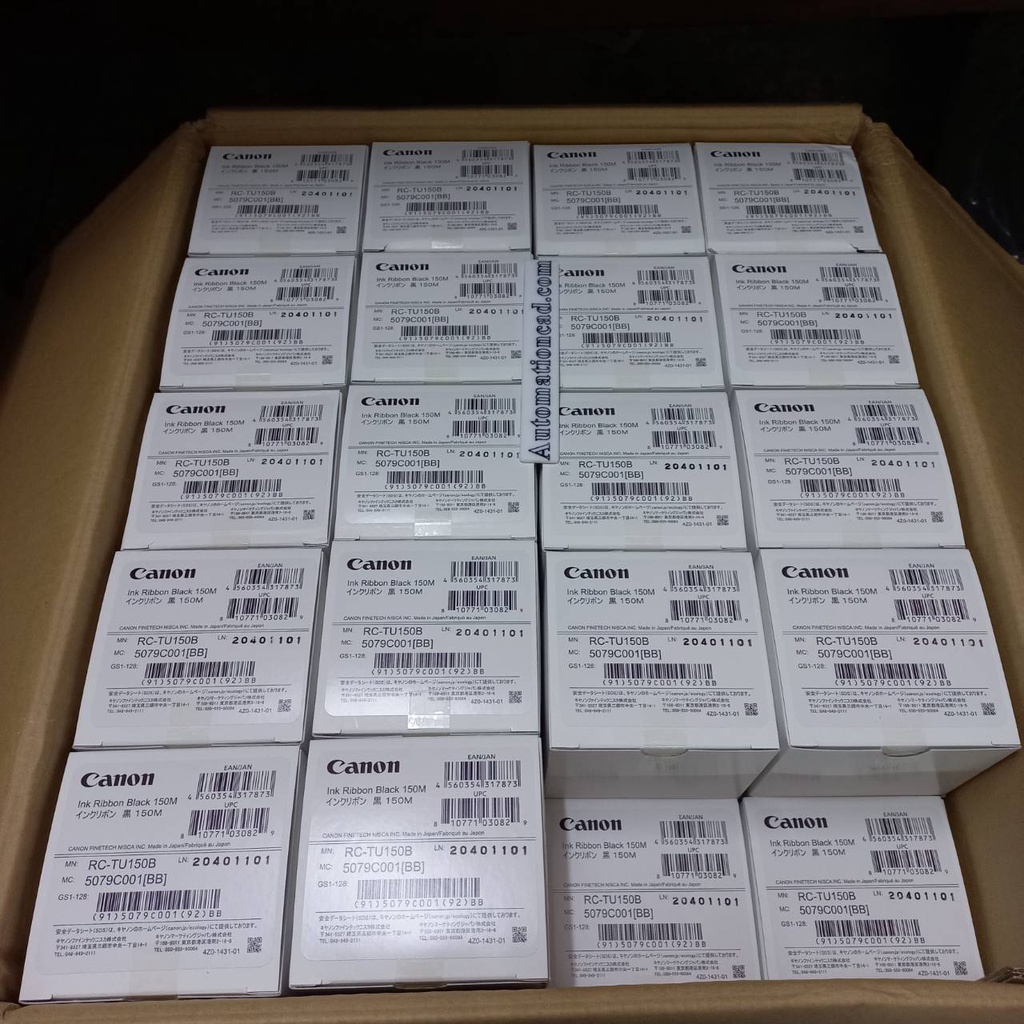 ตลับหมึก RC-TU150B CANON ของแท้ MK3000 MK5000 เครื่องพิมพ์ปลอกสายไฟ มาร์คสายไฟ ผ้าหมึก ออกบิลแวทได้