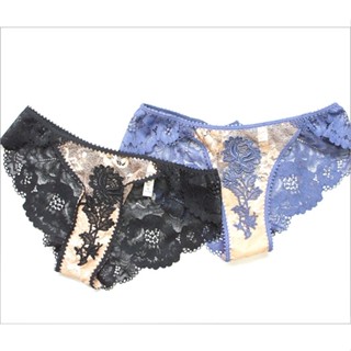 Annebra กางเกงใน ทรงบิกีนี่ ผ้าลูกไม้ Bikini Panty รุ่น AU3-795 สีน้ำเงิน, สีดำ