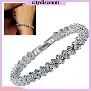 &lt;citydiscount&gt;  กำไลเพชร สร้อยข้อมือ 3 ชั้น