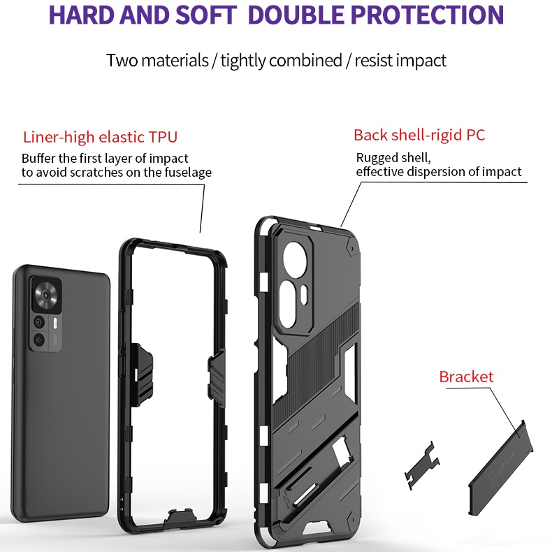 Lenuo เคสโทรศัพท์มือถือ กันกระแทก ป้องกันกล้อง พับได้ พร้อมขาตั้ง สไตล์ไซเบอร์พังก์ สําหรับ Xiaomi 12T 11T 13 Pro 13 Lite civi 2 กระเป๋ามือถือ - รูปที่ 3