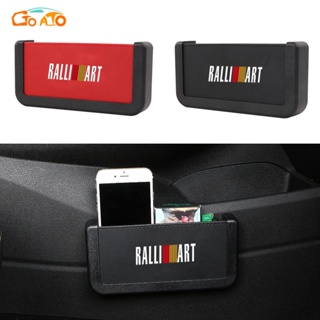 GTIOATO สำหรับ RALLIART ที่วางของในรถยนต์ กล่องใส่ของในรถ โทรศัพท์มือถือที่เก็บของในรถยนต์ กล่องเก็บของในรถ ช่องเก็บของในรถยนต์ กระเป๋าเก็บของในรถยนต์ แต่งรถภายในรถยนต์ สำหรับ Mitsubishi Mirage G4 Attrage Strada Triton Lancer Xpander Outlander Pajero