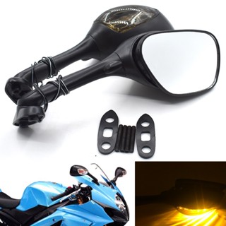 Motorcycle Rearview Side Mirror LED Turn Signal Light For Suzuki SV650 SV1000 Smoke lens GSXR600 GSXR 750 GSX-R 1000 K6