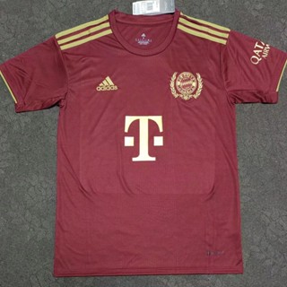 เสื้อกีฬาแขนสั้นลําลอง ลายทีมชาติฟุตบอล Bayern Oktoberfest 22-23 ชุดเยือน สีแดง ไซซ์ S-XXL AAA