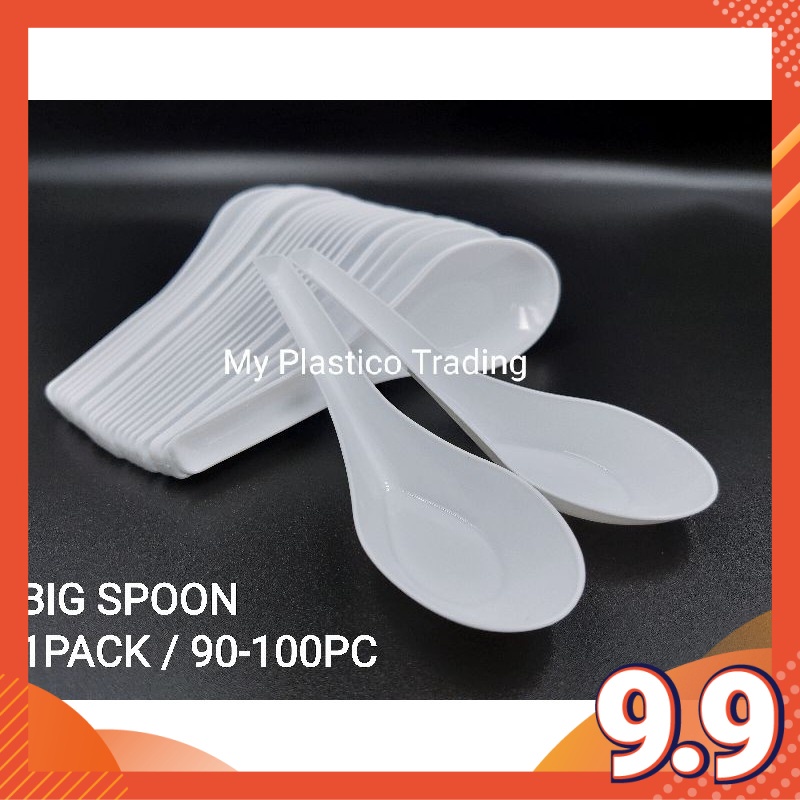 DISPOSABLE SPOON/PLASTIC SPOON/BIG PLASTIC SOUP SPOON/SUDU PLASTIK/SUDU/SUDU SUP
