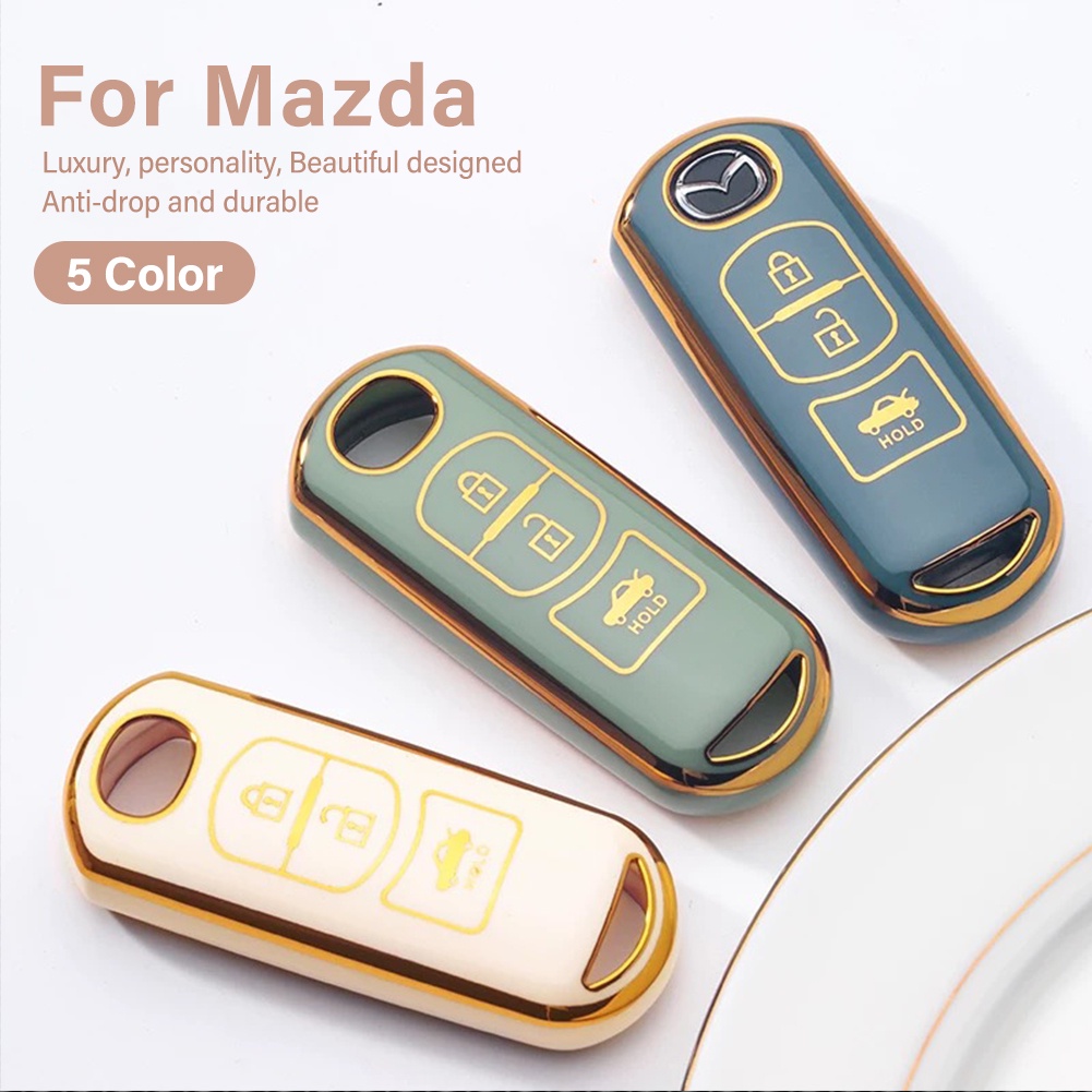 เคสกุญแจรีโมตรถยนต์ TPU 2 ปุ่ม 3 ปุ่ม กันรอยขีดข่วน อุปกรณ์เสริม สําหรับ Mazda CX-3 CX-5 CX-7 CX-9 C