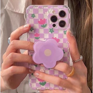 [พร้อมส่ง🇹🇭] เคสไอโฟน เคส+กริ๊ปต็อกดอกไม้ ได้2ชิ้น 🌷 (94) เคสiPhone iPhone11 iPhoneXR iPhone12 iPhone13 iPhone7Plus